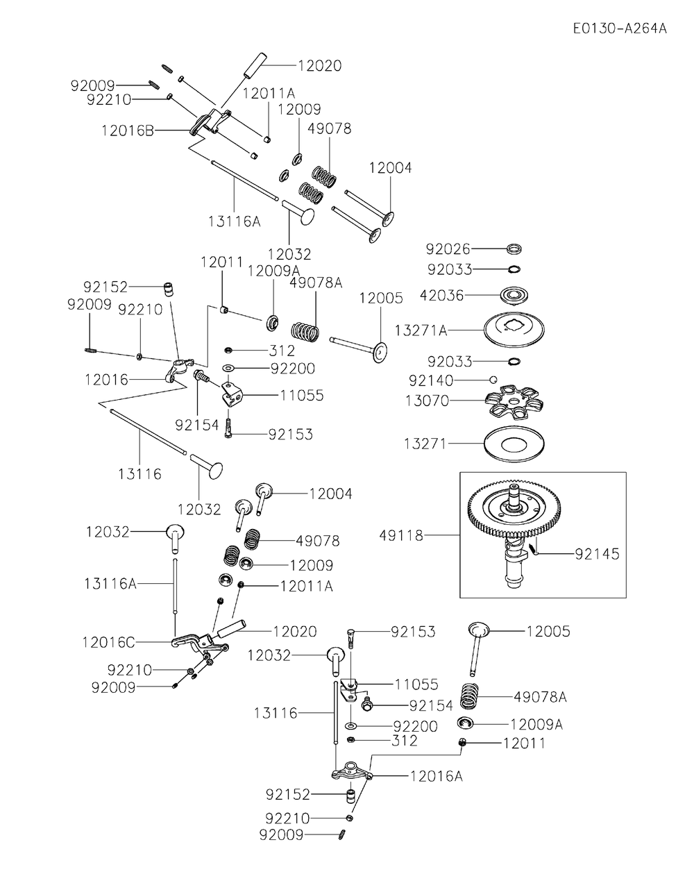 Fxt00v-Ds19 Valve And Camshaft Diagram and Parts List for FXT00V-DS19  Cub Cadet Lawn Tractor